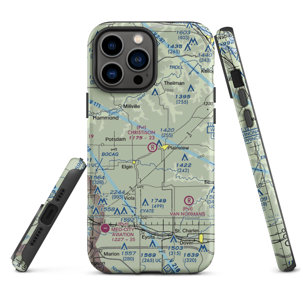 Christison Airport (85MN) VFR Sectional  Tough iPhone Case iPhone 13 Pro Max model shown
