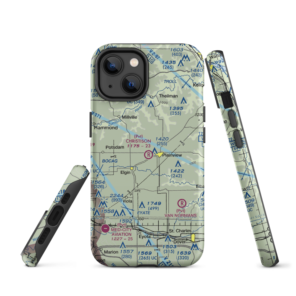 Christison Airport (85MN) VFR Sectional  Tough iPhone Case iPhone 14 model shown