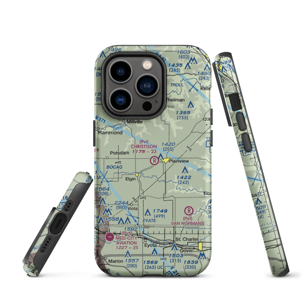 Christison Airport (85MN) VFR Sectional  Tough iPhone Case iPhone 14 Pro model shown