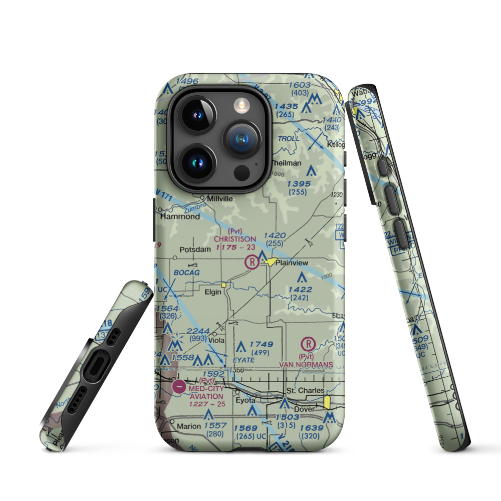 Christison Airport (85MN) VFR Sectional  Tough iPhone Case iPhone 15 Pro model shown