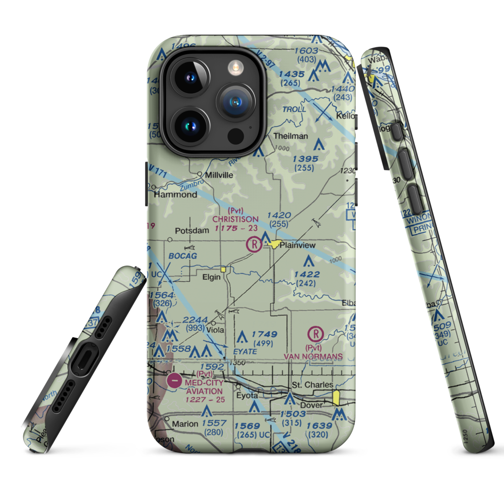 Christison Airport (85MN) VFR Sectional  Tough iPhone Case iPhone 15 Pro Max model shown