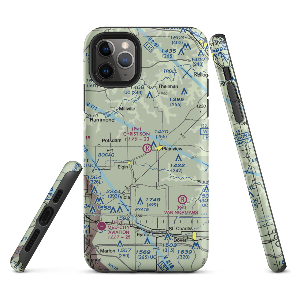 Christison Airport (85MN) VFR Sectional  Tough iPhone Case iPhone 11 Pro Max model shown