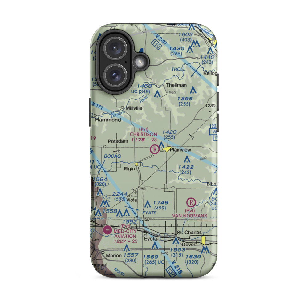 Christison Airport (85MN) VFR Sectional  Tough iPhone Case iPhone 16 Plus model shown