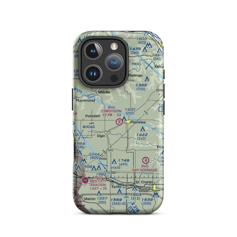 Christison Airport (85MN) VFR Sectional  Tough iPhone Case iPhone 16 Pro model shown