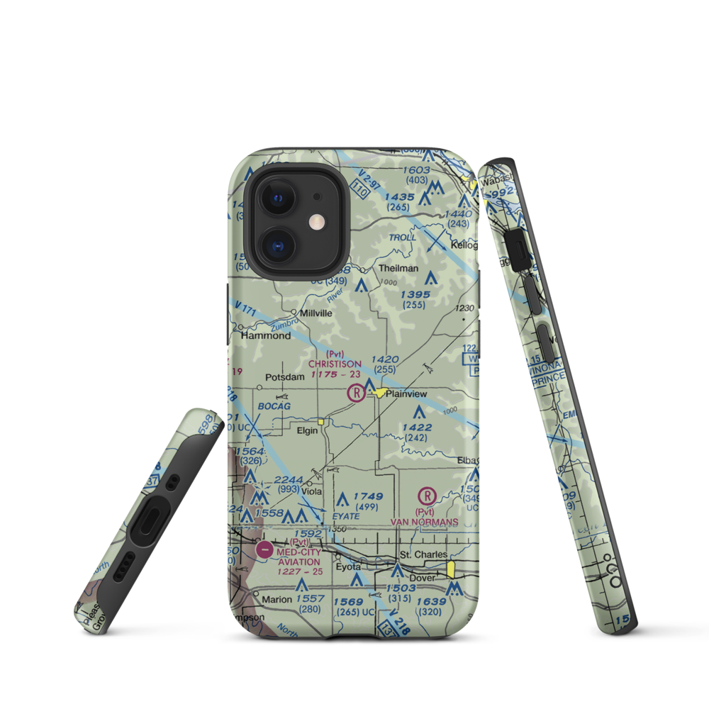Christison Airport (85MN) VFR Sectional  Tough iPhone Case iPhone 12 mini model shown