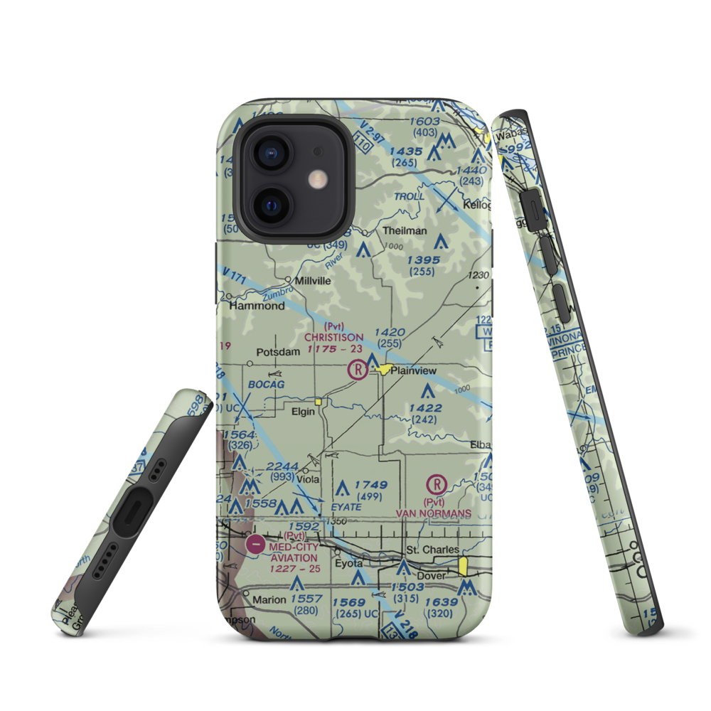 Christison Airport (85MN) VFR Sectional  Tough iPhone Case iPhone 12 model shown