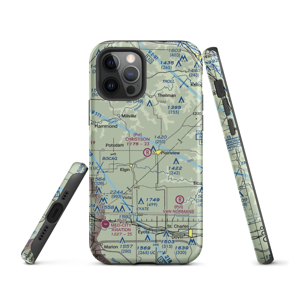 Christison Airport (85MN) VFR Sectional  Tough iPhone Case iPhone 12 Pro model shown