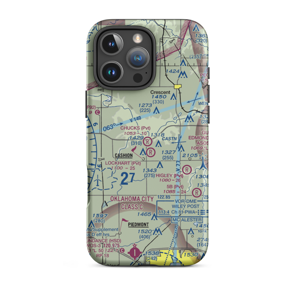 Chuck's Private Airstrip (4OK6) VFR Sectional  Tough iPhone Case iPhone 16 Pro Max model shown