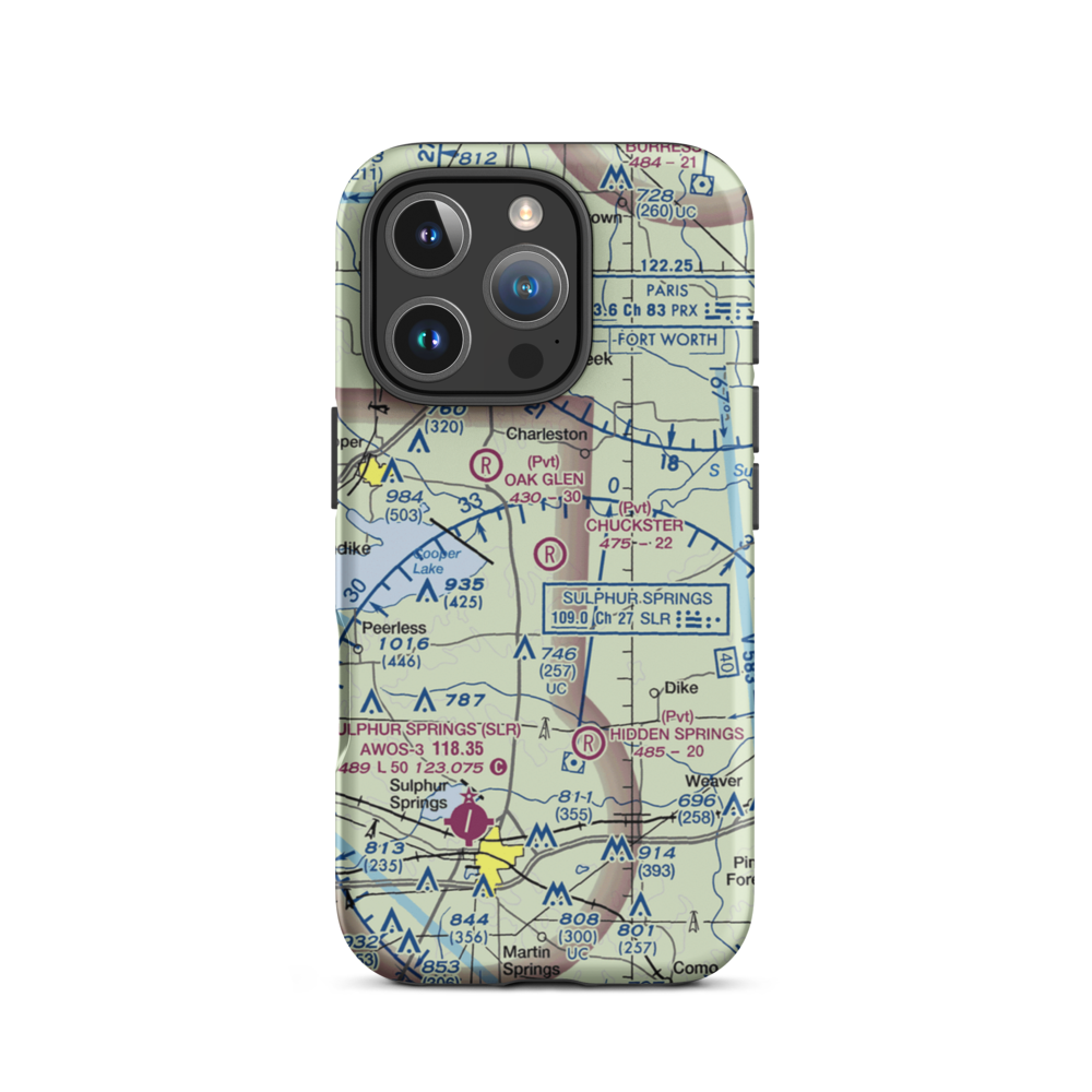 Chuckster Airport (XA17) VFR Sectional  Tough iPhone Case iPhone 16 Pro model shown