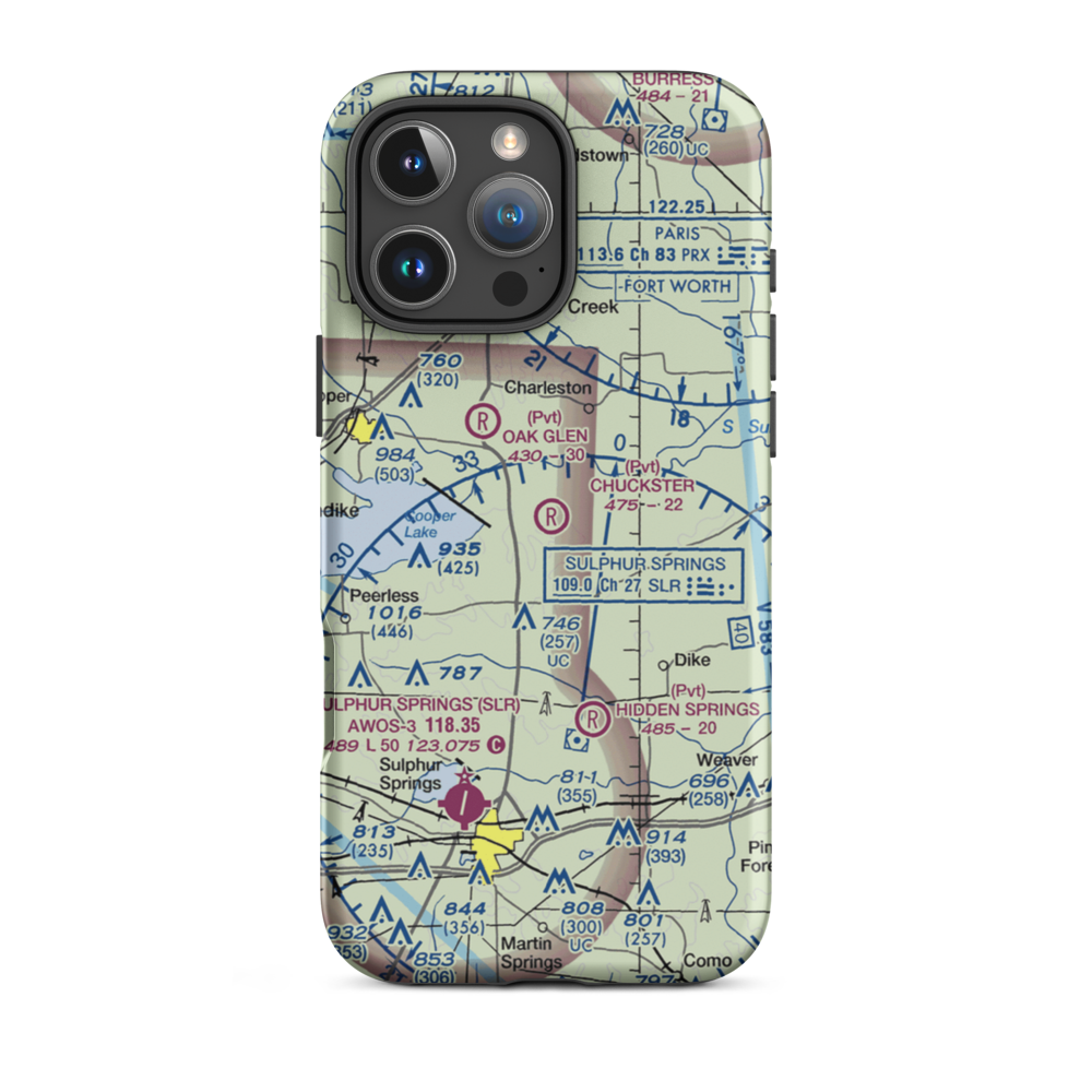 Chuckster Airport (XA17) VFR Sectional  Tough iPhone Case iPhone 16 Pro Max model shown