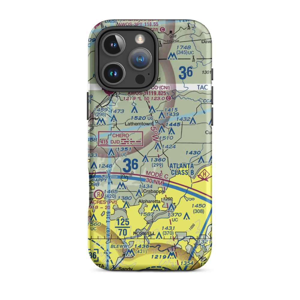 Chukkar Farm Ultralightport (2GE5) VFR Sectional  Tough iPhone Case iPhone 16 Pro Max model shown