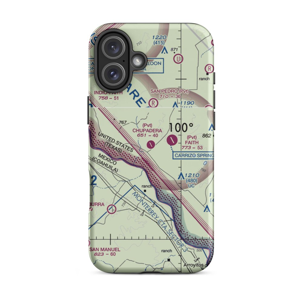Chupadera Ranch Airport (95TX) VFR Sectional  Tough iPhone Case iPhone 16 Plus model shown