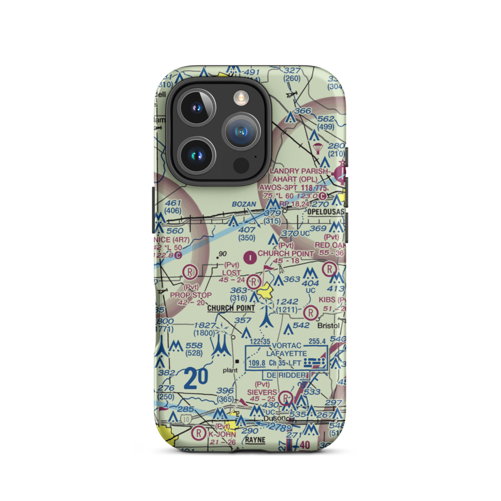 Church Point Flyers Airport (6LA5) VFR Sectional  Tough iPhone Case iPhone 16 Pro model shown