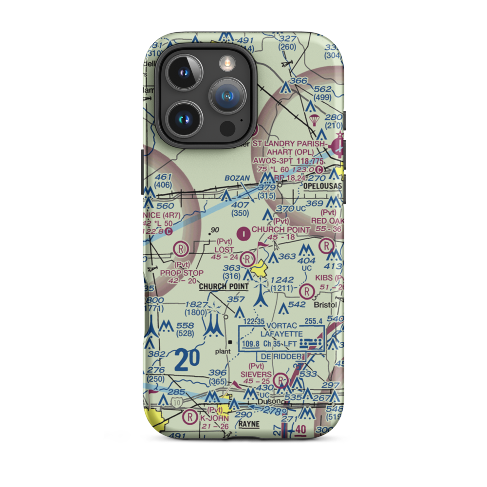 Church Point Flyers Airport (6LA5) VFR Sectional  Tough iPhone Case iPhone 16 Pro Max model shown