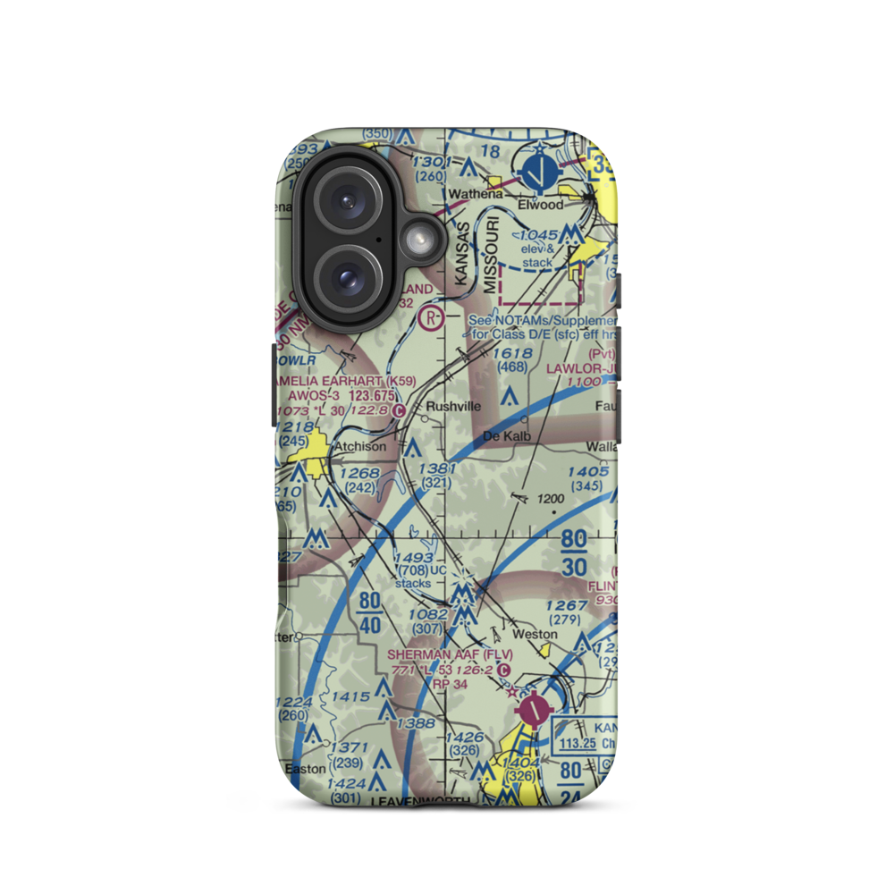 Church's Landing Airport (1MU8) VFR Sectional  Tough iPhone Case iPhone 16 model shown