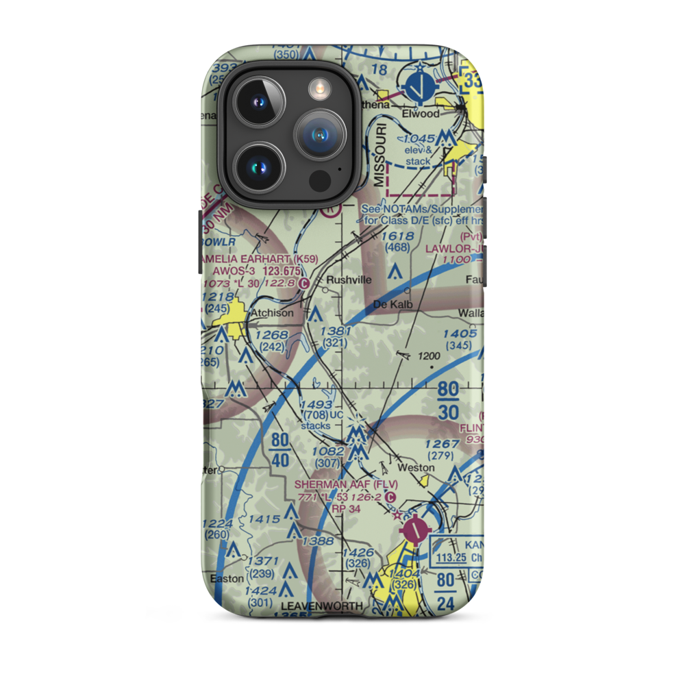 Church's Landing Airport (1MU8) VFR Sectional  Tough iPhone Case iPhone 16 Pro Max model shown