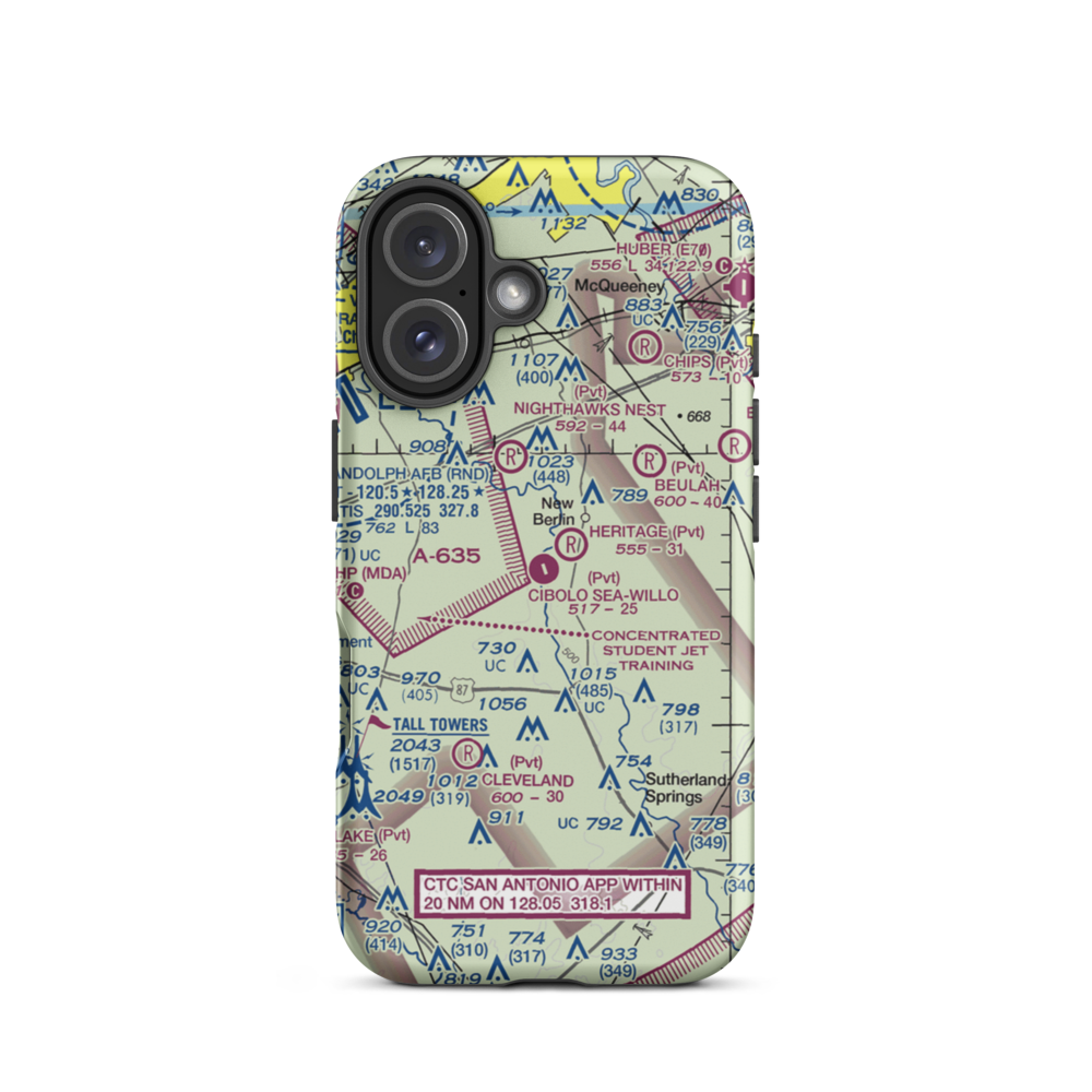 Cibolo Sea-Willo Airpark (TE67) VFR Sectional  Tough iPhone Case iPhone 16 model shown