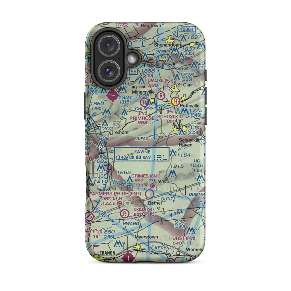 Cider Field (PS70) VFR Sectional  Tough iPhone Case iPhone 16 Plus model shown