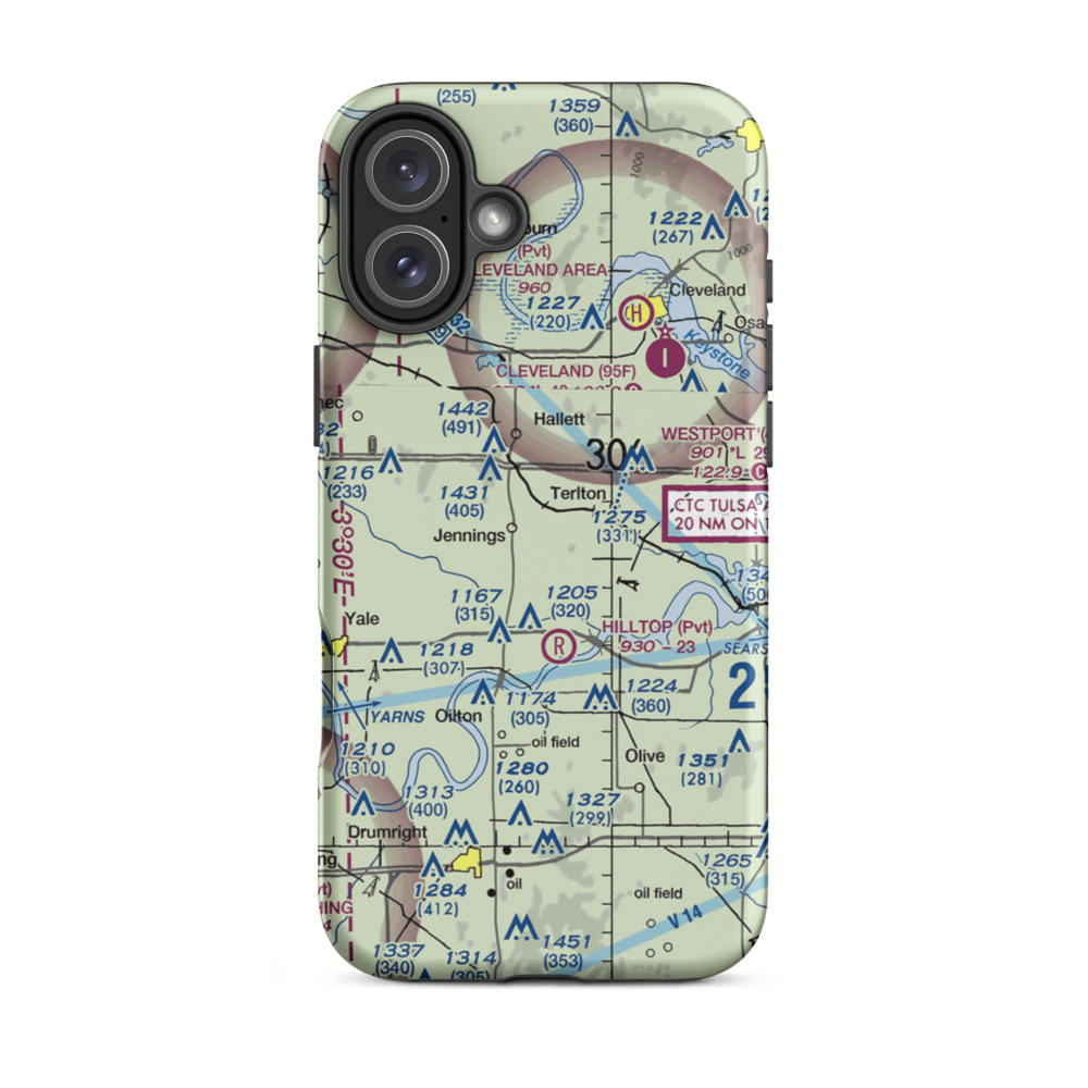Cimarron Strip (9OK7) VFR Sectional  Tough iPhone Case iPhone 16 Plus model shown