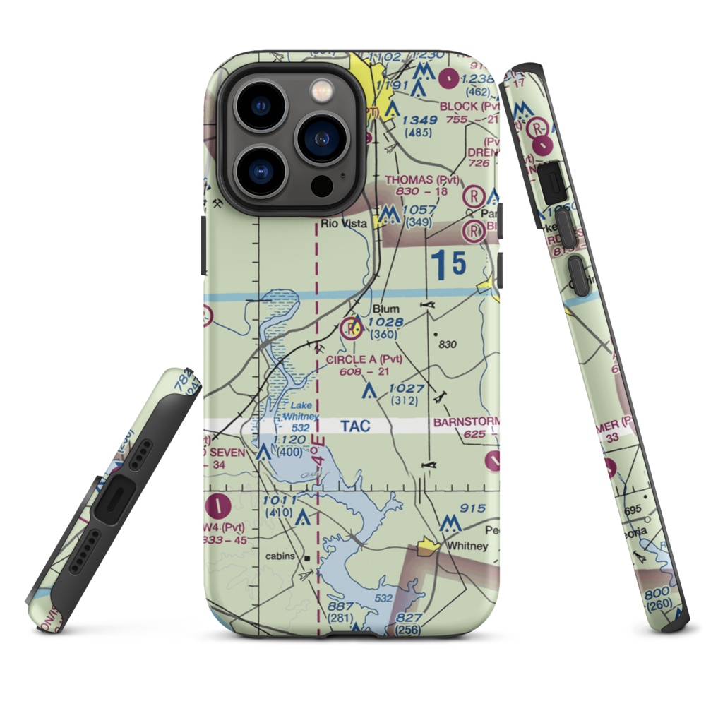 Circle 'A' Ranch Airport (05TX) VFR Sectional  Tough iPhone Case iPhone 13 Pro Max model shown
