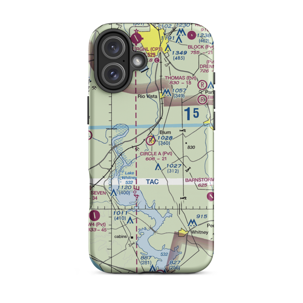 Circle 'A' Ranch Airport (05TX) VFR Sectional  Tough iPhone Case iPhone 16 Plus model shown
