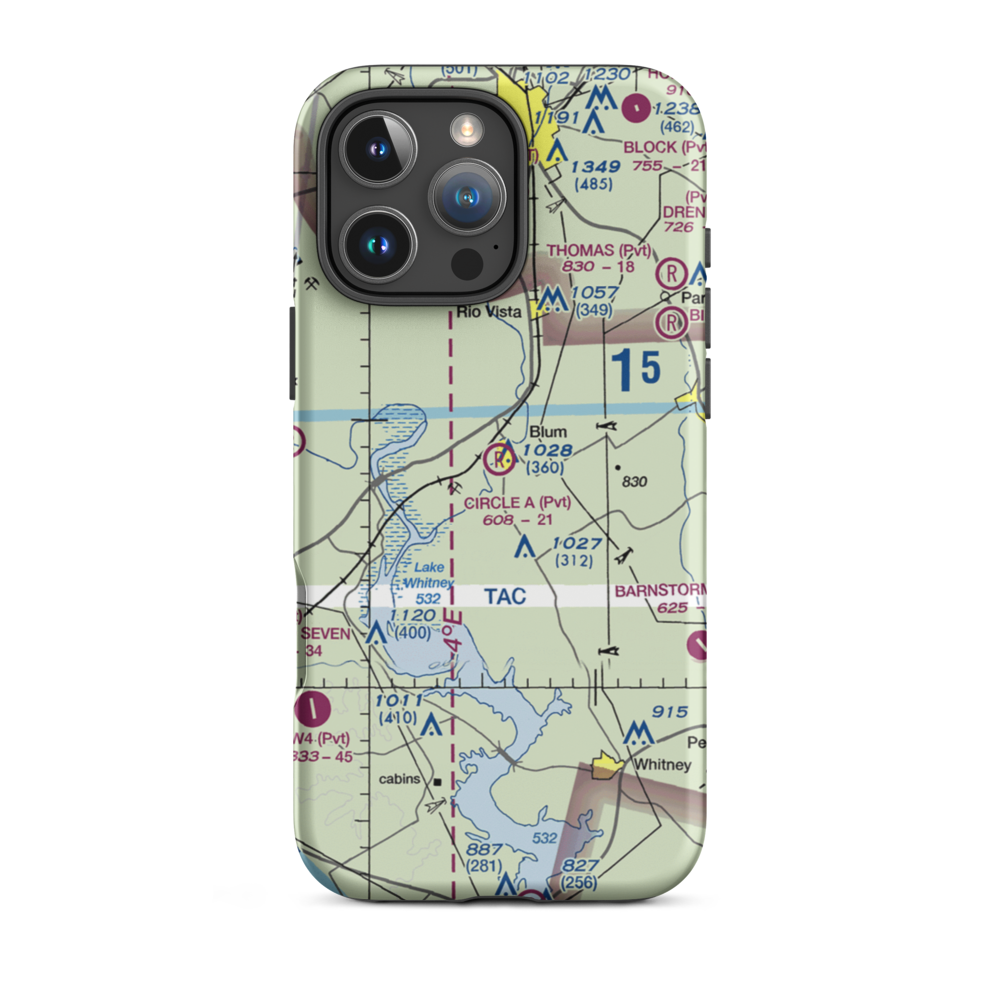 Circle 'A' Ranch Airport (05TX) VFR Sectional  Tough iPhone Case iPhone 16 Pro Max model shown