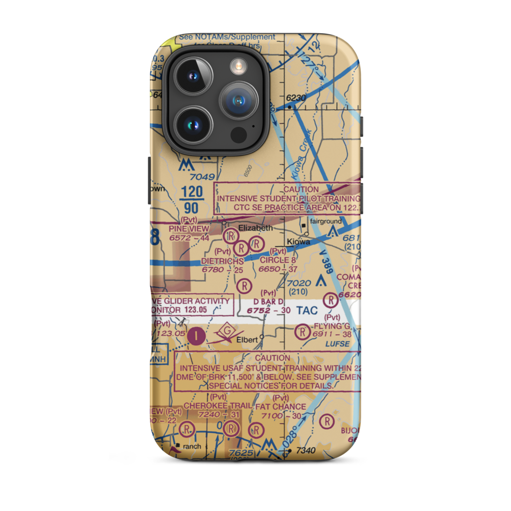 Circle 8 Ranch Airport (CO42) VFR Sectional  Tough iPhone Case iPhone 16 Pro Max model shown