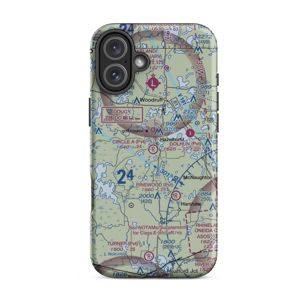 Circle A Ranch Airport (48WI) VFR Sectional  Tough iPhone Case iPhone 16 Plus model shown