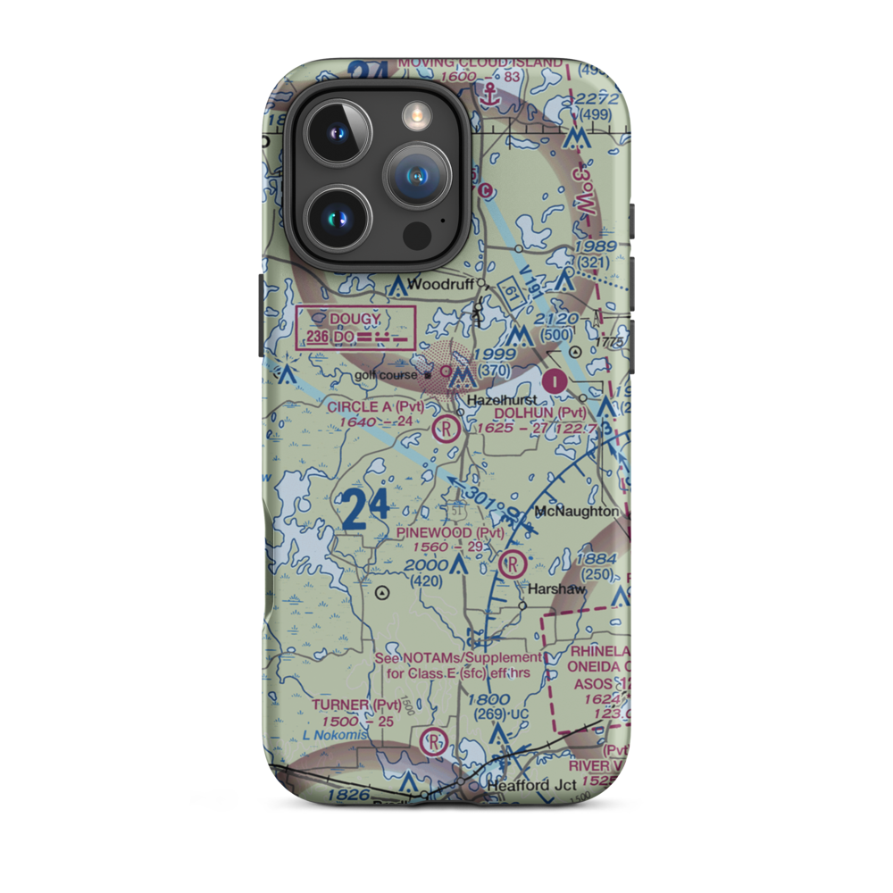 Circle A Ranch Airport (48WI) VFR Sectional  Tough iPhone Case iPhone 16 Pro Max model shown