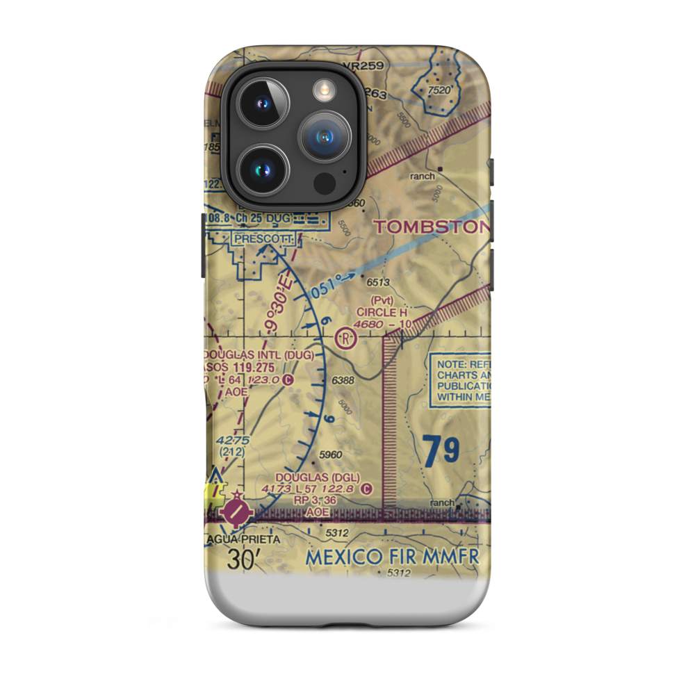 Circle H Ranch Airport (AZ17) VFR Sectional  Tough iPhone Case iPhone 16 Pro Max model shown
