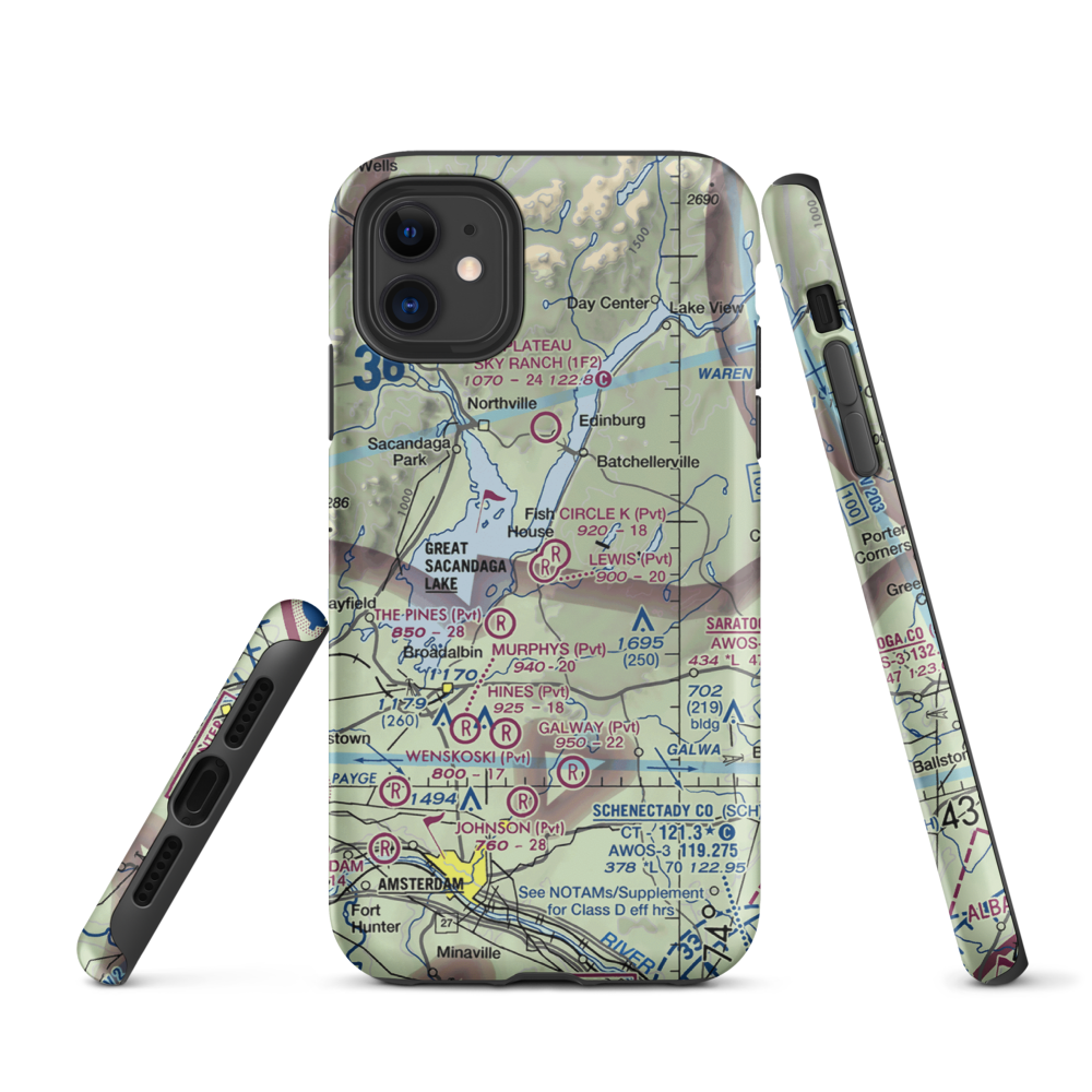Circle K Ranch Airport (NY65) VFR Sectional  Tough iPhone Case iPhone 11 model shown