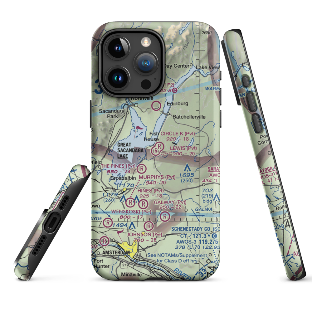 Circle K Ranch Airport (NY65) VFR Sectional  Tough iPhone Case iPhone 15 Pro Max model shown