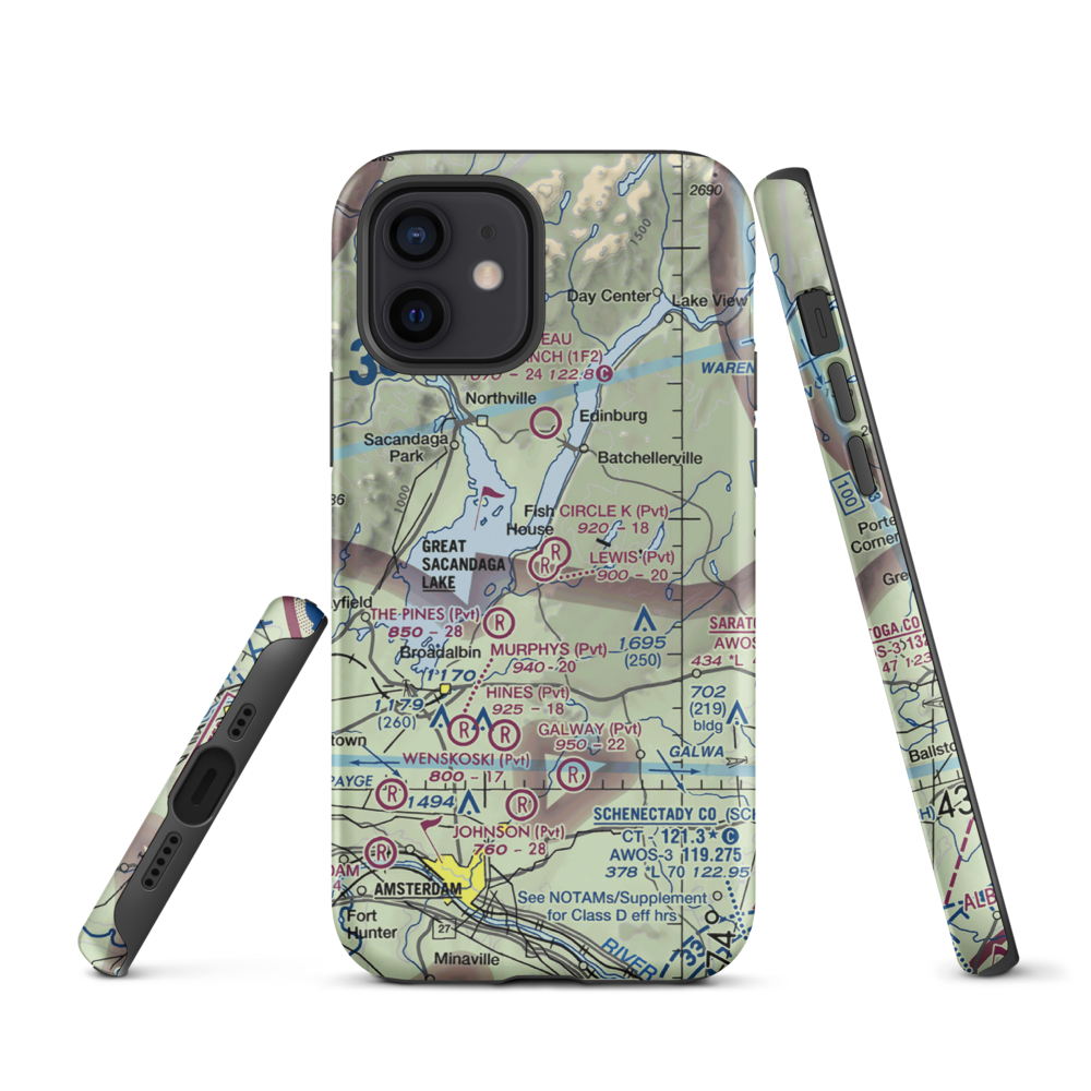 Circle K Ranch Airport (NY65) VFR Sectional  Tough iPhone Case iPhone 12 model shown