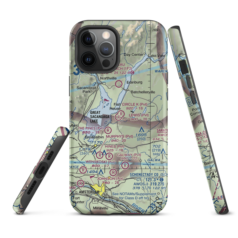 Circle K Ranch Airport (NY65) VFR Sectional  Tough iPhone Case iPhone 12 Pro Max model shown