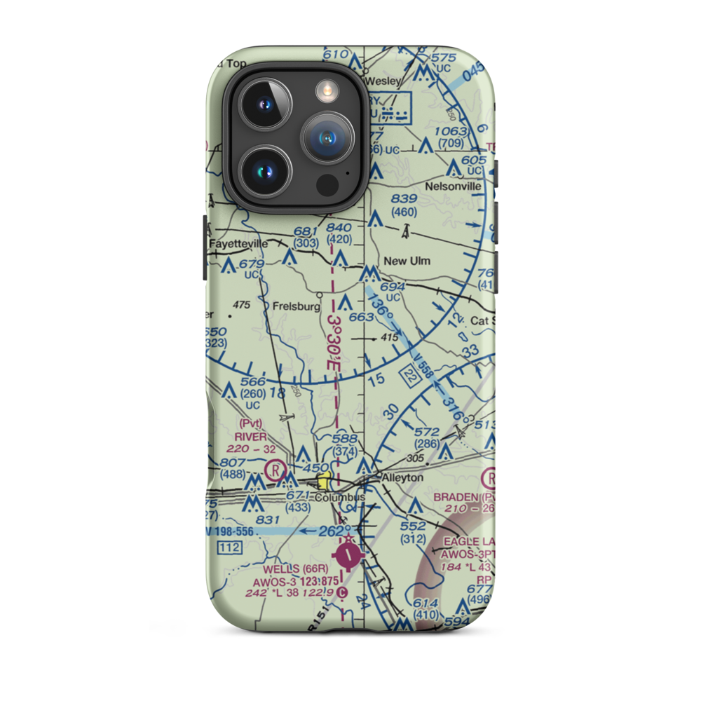Circle M Ranch Airport (6TX2) VFR Sectional  Tough iPhone Case iPhone 16 Pro Max model shown