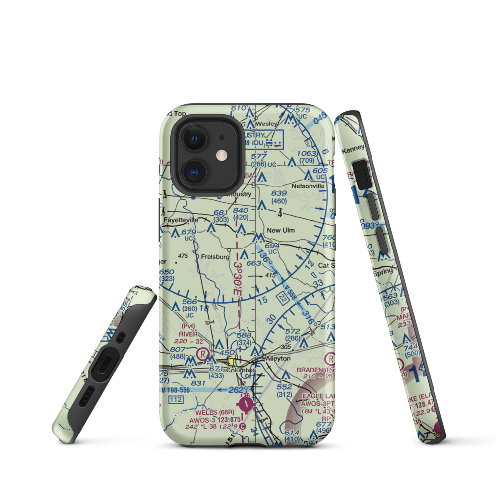 Circle M Ranch Airport (6TX2) VFR Sectional  Tough iPhone Case iPhone 12 mini model shown