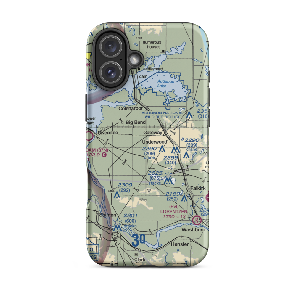 Circle Z Landing Strip (NA90) VFR Sectional  Tough iPhone Case iPhone 16 Plus model shown
