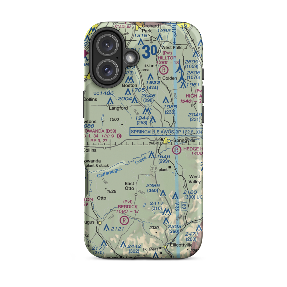 Ciszak Airport (35NY) VFR Sectional  Tough iPhone Case iPhone 16 Plus model shown