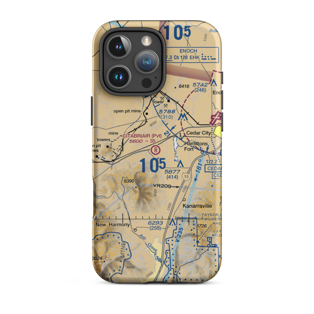 Citabriair Airport (UT43) VFR Sectional  Tough iPhone Case iPhone 16 Pro Max model shown