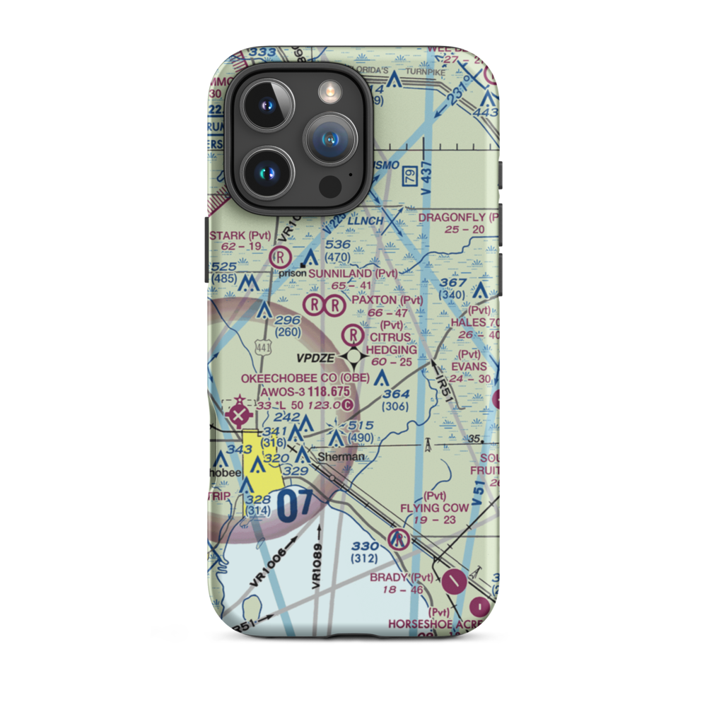 Citrus Hedging Ranch Airport (96FD) VFR Sectional  Tough iPhone Case iPhone 16 Pro Max model shown