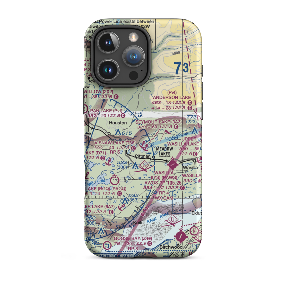 Cizek North Airport (6AK9) VFR Sectional  Tough iPhone Case iPhone 16 Pro Max model shown