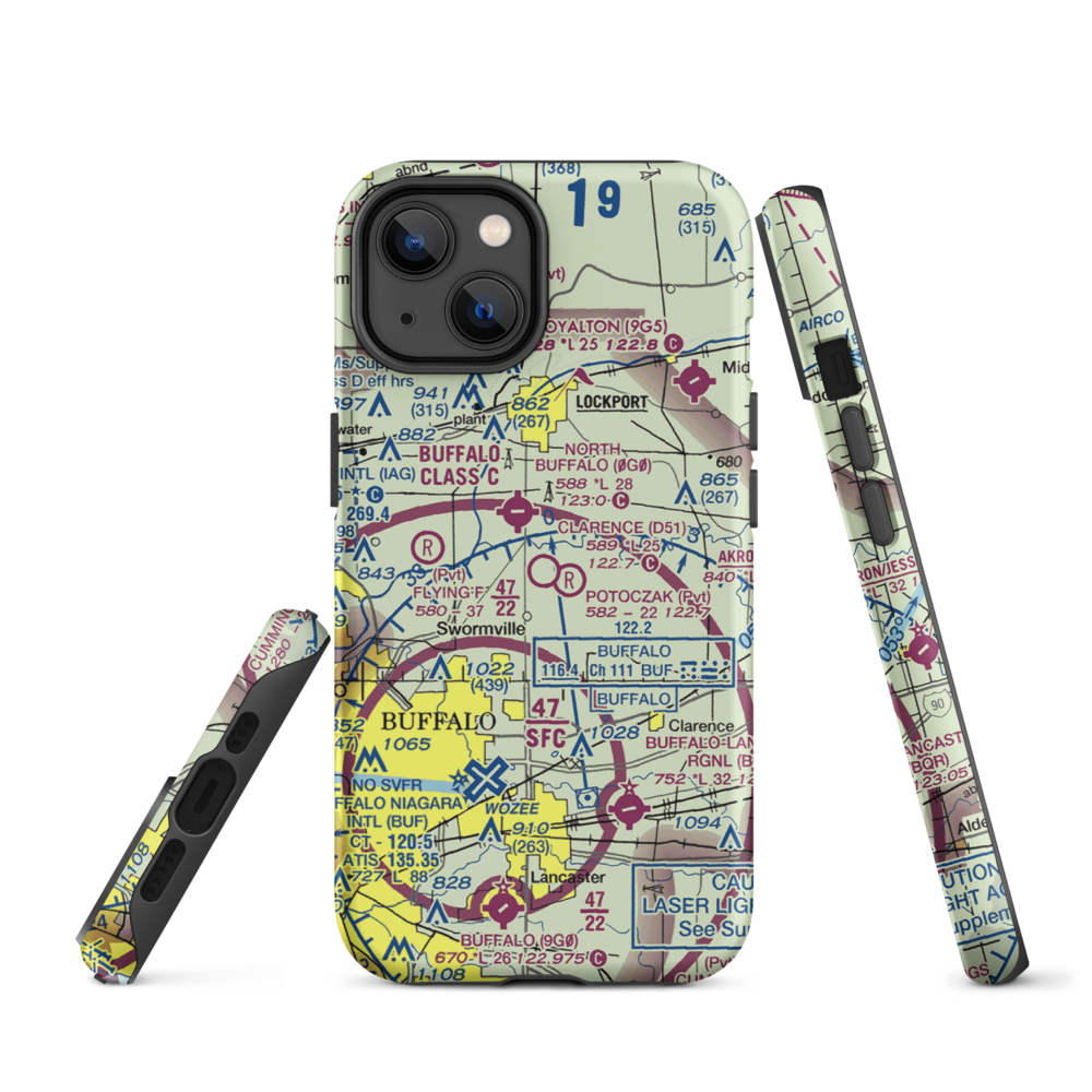 Clarence Aerodrome (D51) VFR Sectional  Tough iPhone Case iPhone 14 model shown