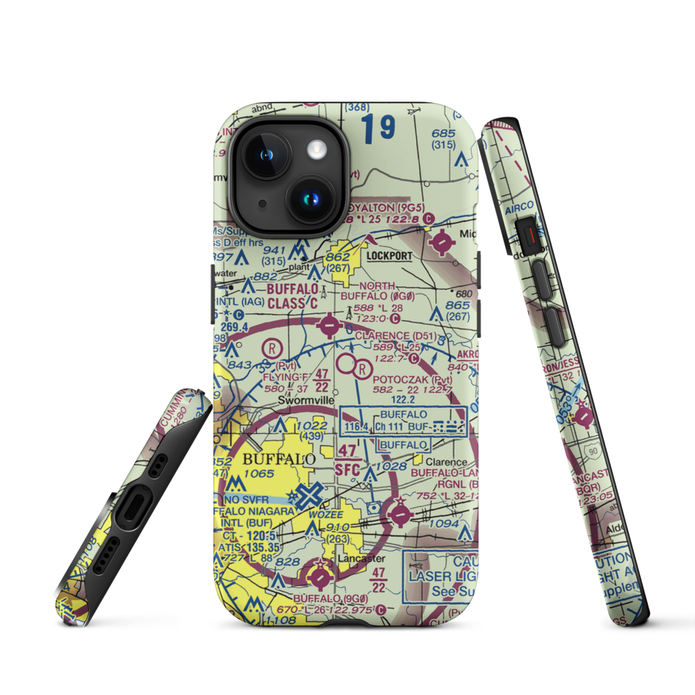 Clarence Aerodrome (D51) VFR Sectional  Tough iPhone Case iPhone 15 model shown