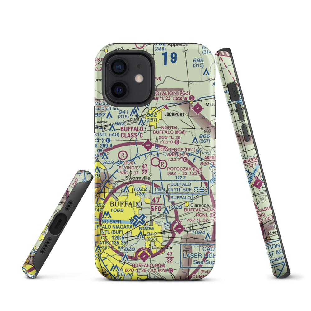 Clarence Aerodrome (D51) VFR Sectional  Tough iPhone Case iPhone 12 model shown