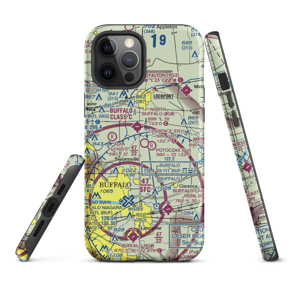 Clarence Aerodrome (D51) VFR Sectional  Tough iPhone Case iPhone 12 Pro Max model shown