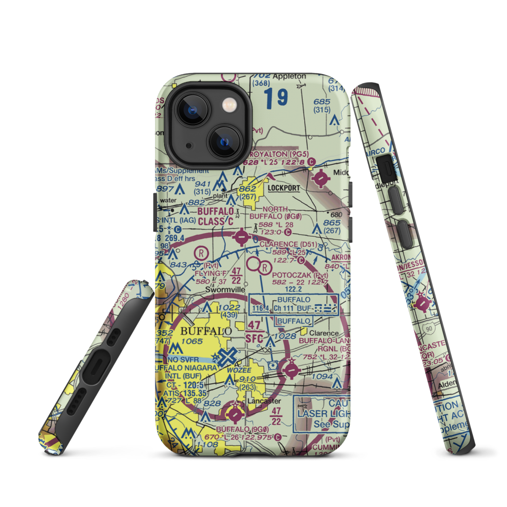 Clarence Aerodrome (D51) VFR Sectional  Tough iPhone Case iPhone 13 model shown