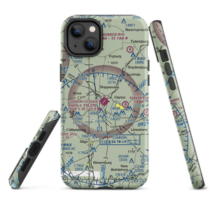 Clarion County Airport (AXQ) VFR Sectional  Tough iPhone Case