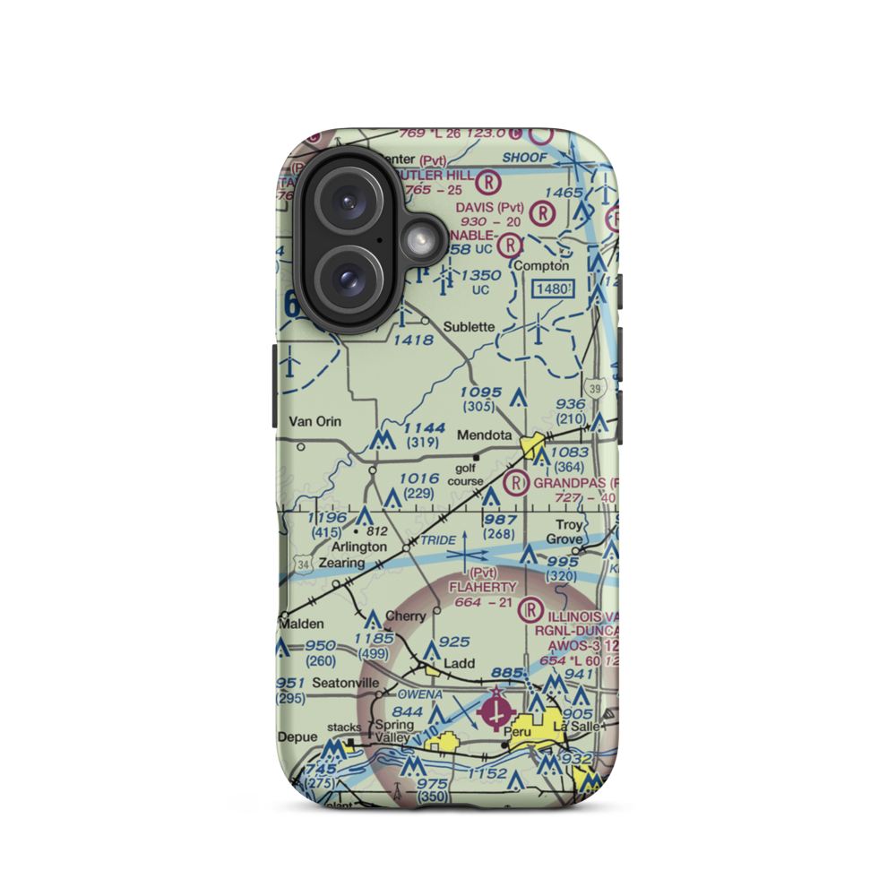 Clarion Field (35IL) VFR Sectional  Tough iPhone Case iPhone 16 model shown