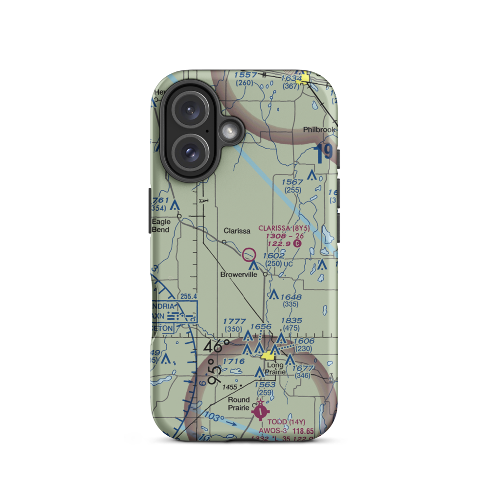 Clarissa Municipal Airport (8Y5) VFR Sectional  Tough iPhone Case iPhone 16 model shown