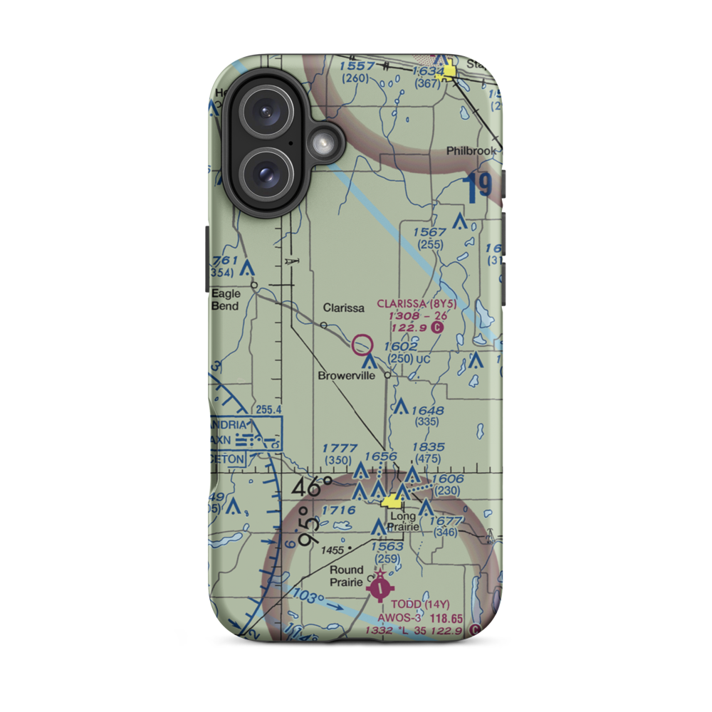 Clarissa Municipal Airport (8Y5) VFR Sectional  Tough iPhone Case iPhone 16 Plus model shown
